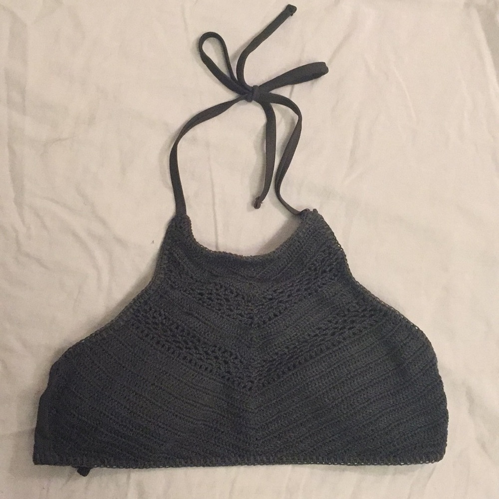 Olive crochet bikini top